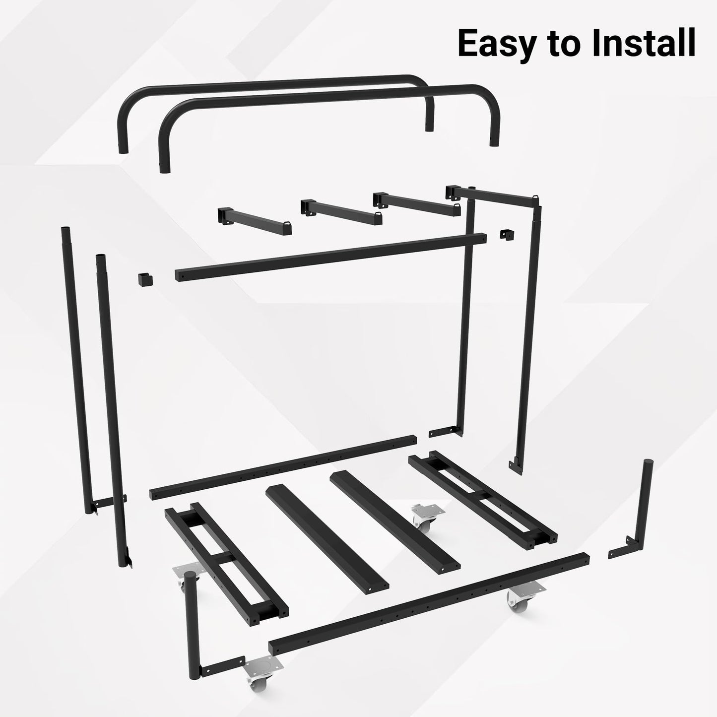 Eastrexon Updated Folding Table and Chair Rack Cart (Holds 10-16 Chairs & 4-8 Tables), Powder Coated, Perfect for Party, Hotel, Factory, Warehouse, 44.3" L x 31.4" W x 48" H