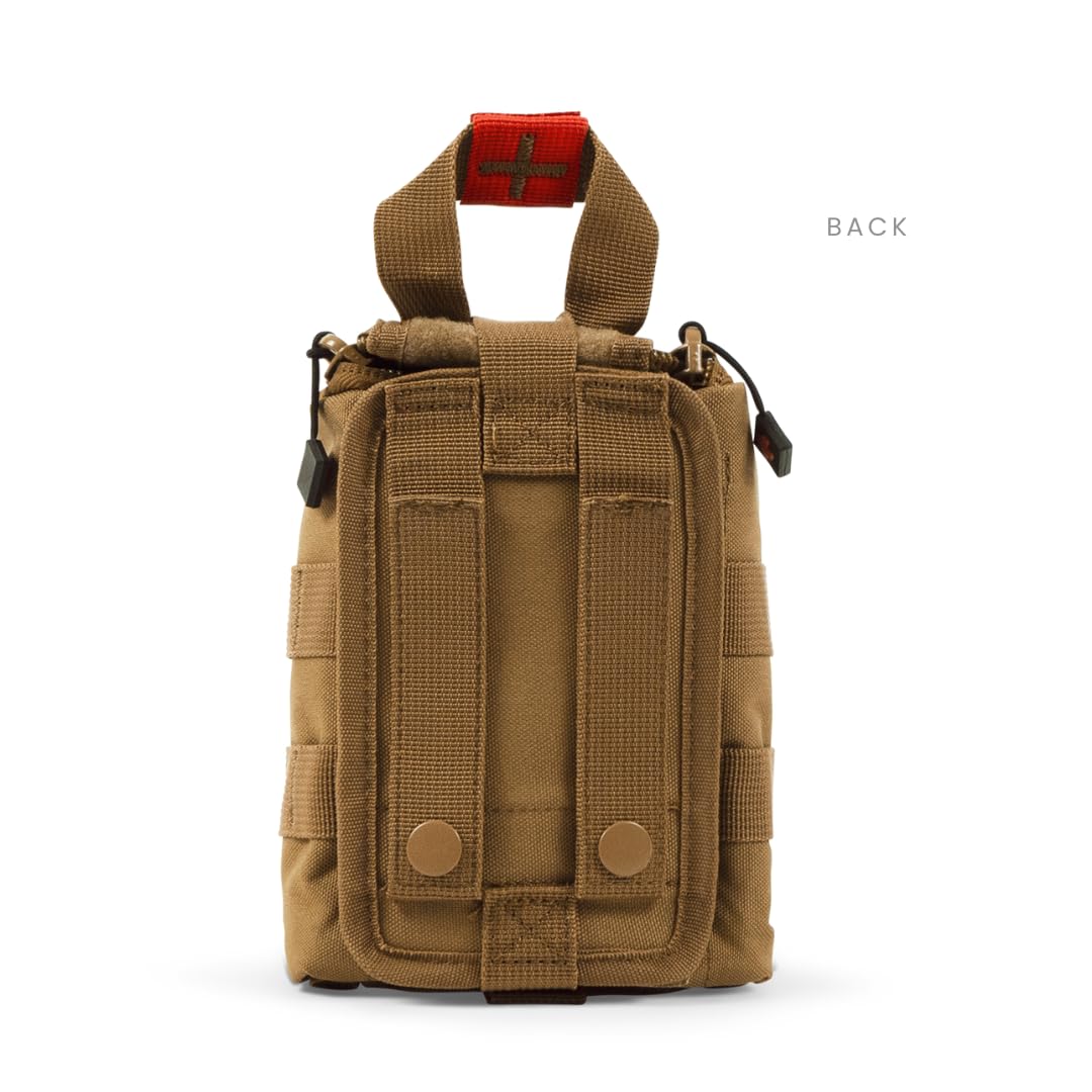 MY MEDIC TFAK Trauma First Aid Kit - Emergency Medical Rescue Gear Bag & Tactical Survival Supplies for Hunting, Hiking, Camping, The Gun Range or Car - Coyote