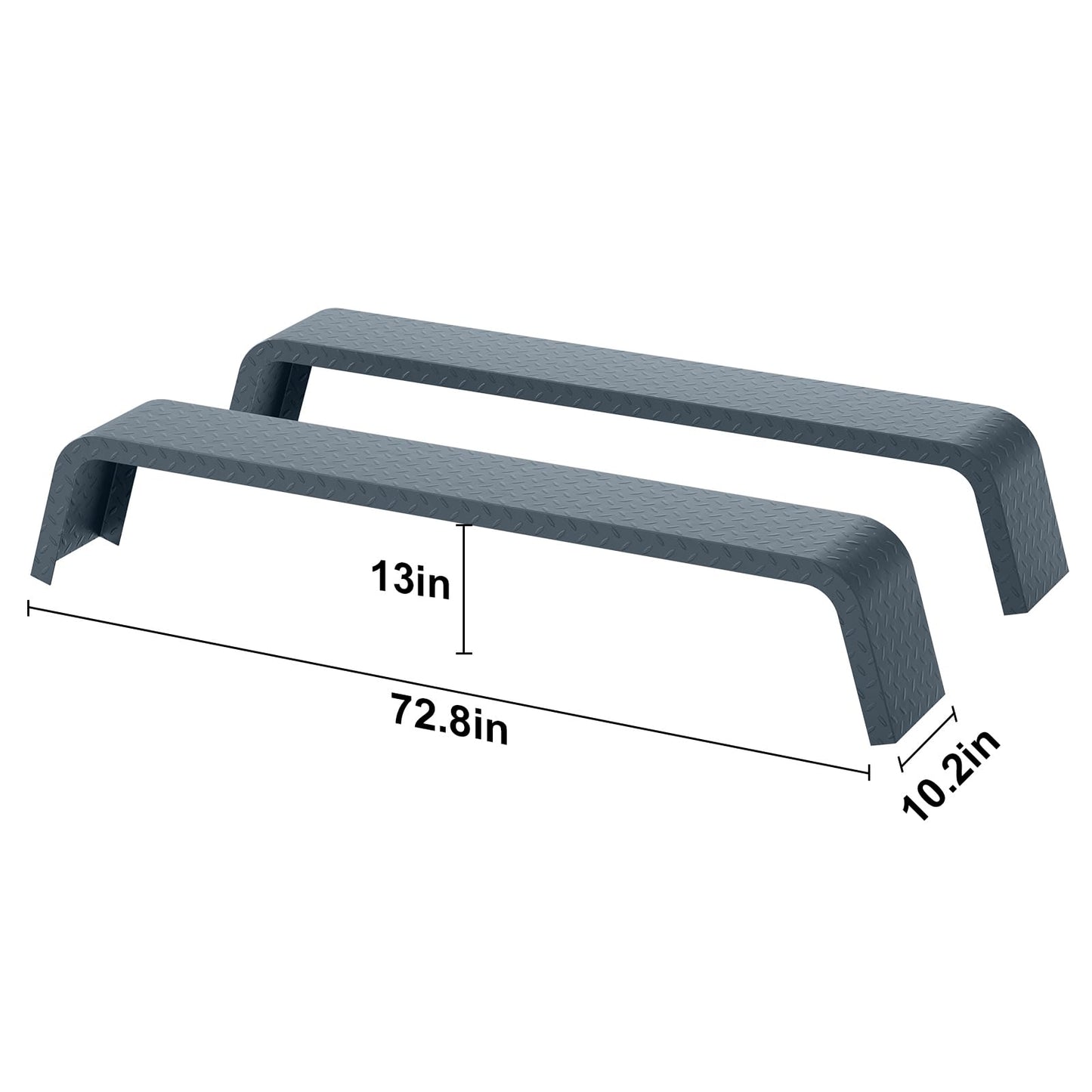 2 Pack Tandem Axle Trailer Fenders Fit for 13"-15" Tires,72-7/8"x10-1/4"x13" Heavy Duty Steel Trailer Fenders Double Axle Car Hauler,Cargo,Utility,Landscape Trailer