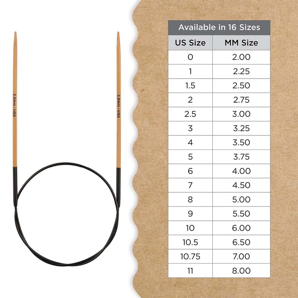 Knitter’s Pride Bamboo Luxe Fixed Circular Needles 32"" (80cm) – US Size 1.5 (2.5mm)