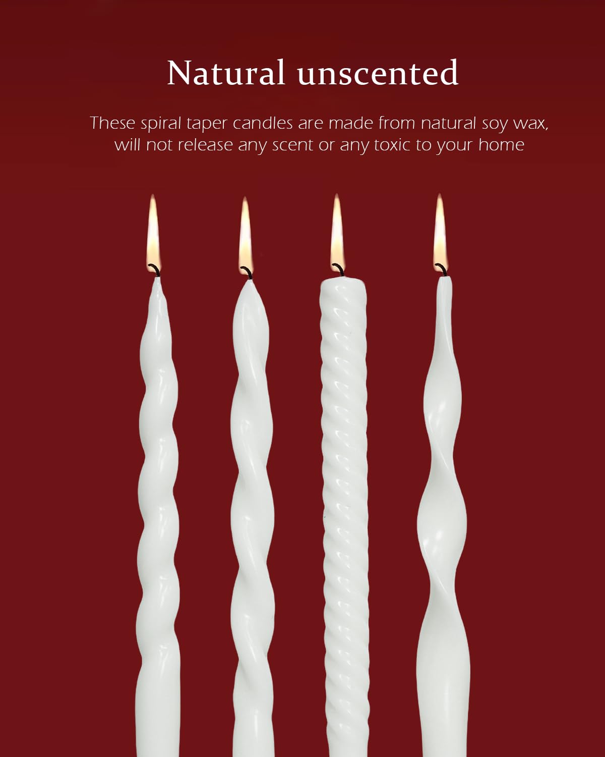 Spiral Taper Candles Brown Candlesticks Unscented Smokeless Tall Candles for Fall Decor Holiday Dinner Party Christmas Decorations-10inch,4pcs
