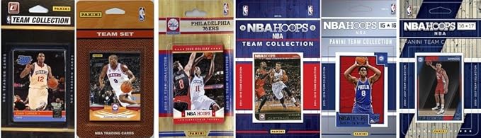 C&I Collectables NBA Philadelphia 76ers Men's 6 Different Licensed Trading Card Team Sets White