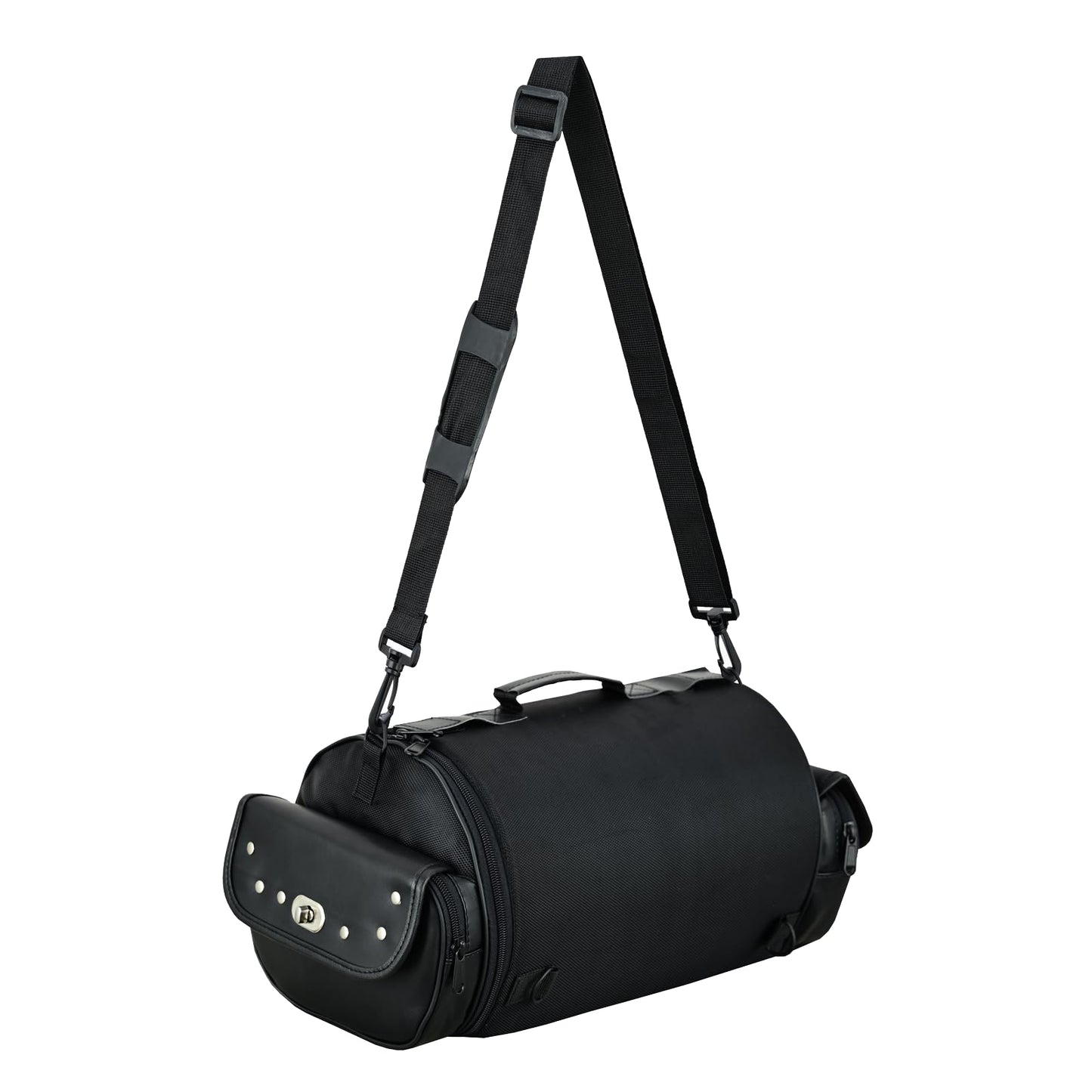 Vance Leathers Large Studded 2 Piece Sissy Bar Bag - Motorcycle Luggage with Multiple Storage Pockets & Removeable Rain Cover