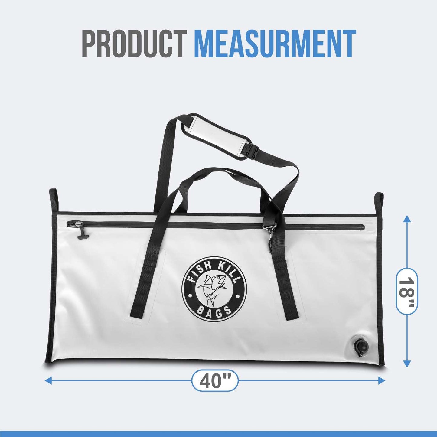 Flat PVC Tarpaulin Insulated Fish Cooler Kill Bag - Waterproof Fishing Cooler Bag with Easy Grip Carry Handles - Portable Soft Cooler - 3 Sizes