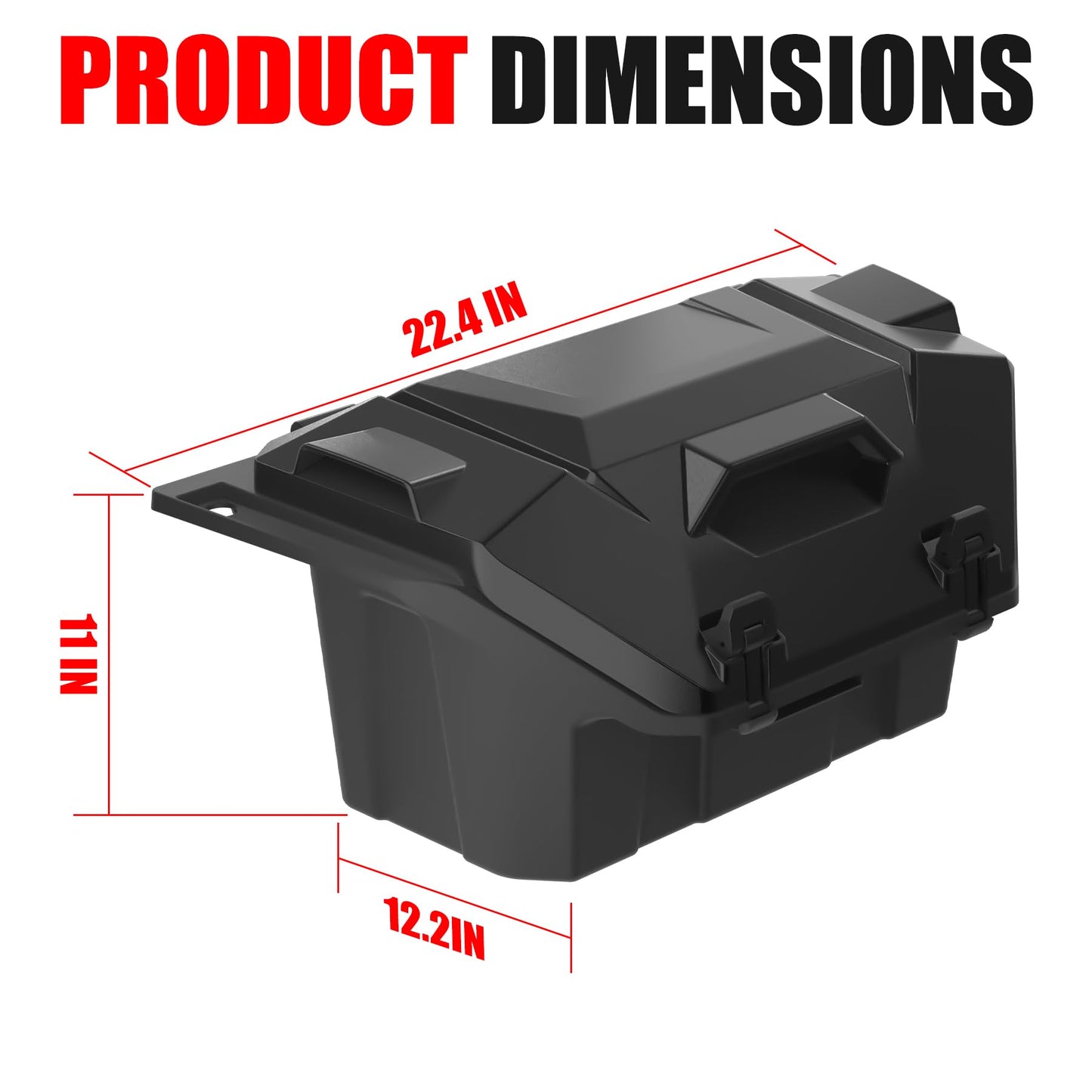 XATVXUTV 42QT UTV Rear Cargo Storage Box for Polaris RZR PRO XP/XP4, Water Resistant Dust Free Rear Bed Tool Box for Polaris RZR Turbo R/R4 RZR PRO S/S4 2020-2025 Accessories, Replace OEM #2883752