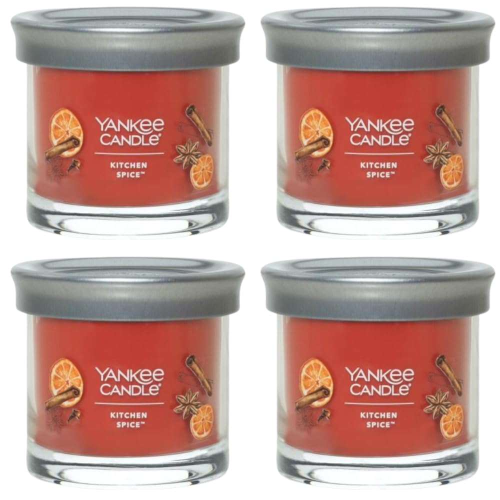 Yankee Candle Small Tumbler Scented Single Wick Jar Candle, Kitchen Spice, Over 20 Hours of Burn Time, 4.3 Ounce (Pack of 4)