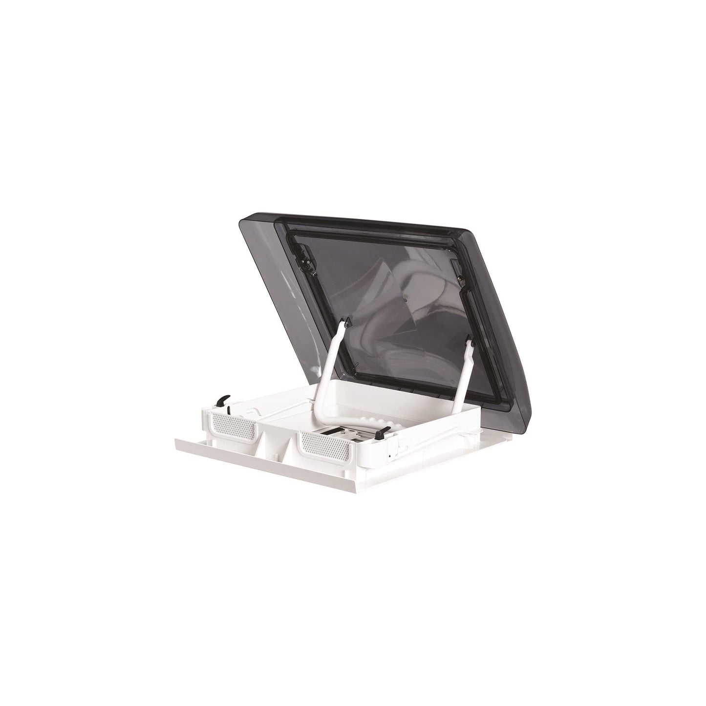 MAXXAIR SKYMAXX 00-97110 Skylight LX Plus - Thin ROOF Manual Lift lid with 4 Open Positions - White Interior Frame with LED Lighting
