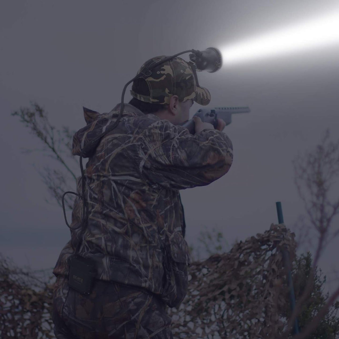 GearOZ 10W LED Coon Hunting Lights for Predator Coyote Hog, 55000 LUX Super Bright Hunting Headlamp Rechargeable, IPX5 Waterproof White Light & Red/Green Optical Filters, 5 Position Switch Soft Cap