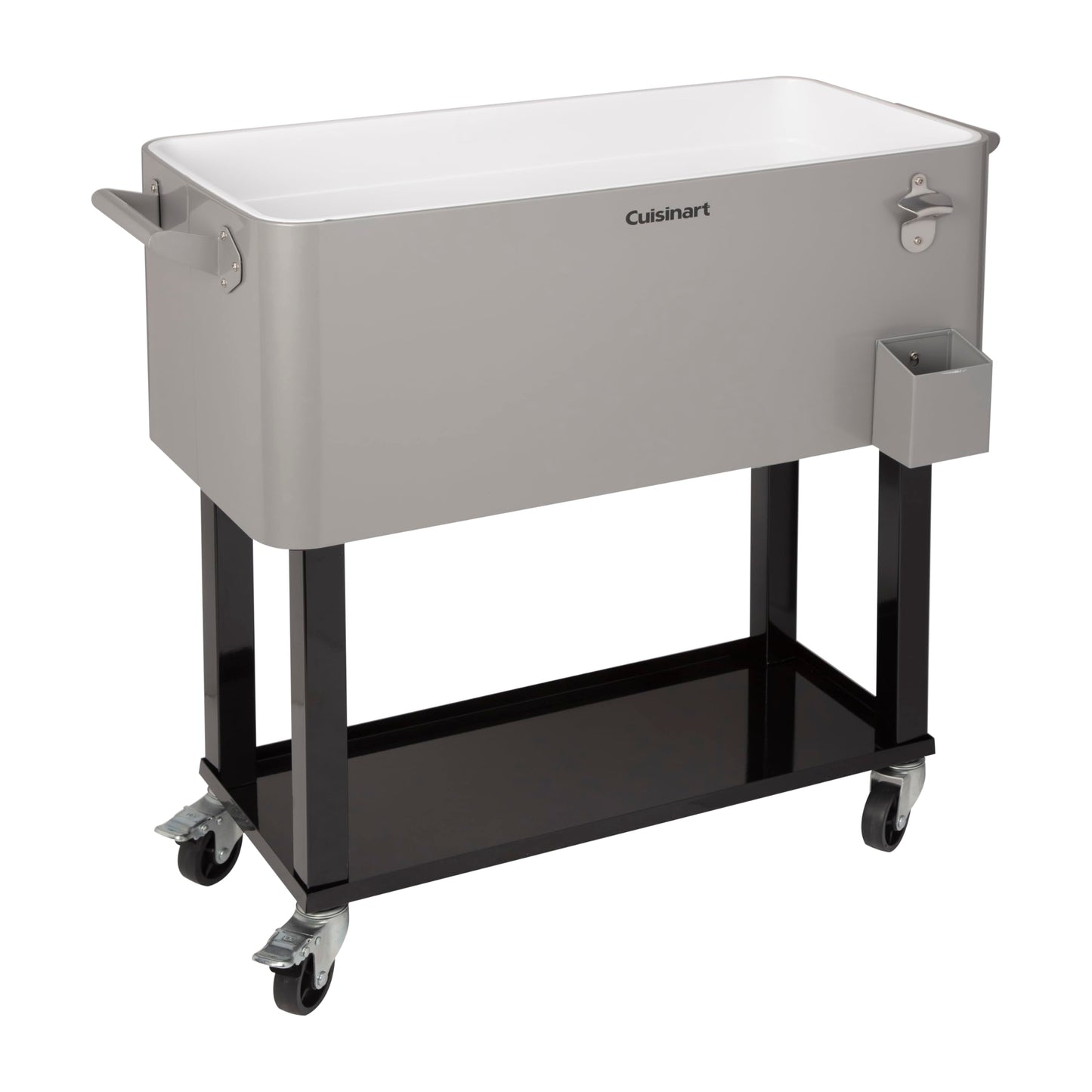 Cuisinart 80 Qt Cooler Cart, Portable Outdoor Beverage Cooler with Storage Shelf, Bottle Opener and Cap Collector, Summer BBQs, Cookouts and Tailgates, 48 Hour Cold Drinks, Chill, Fresh Sodas and Beer
