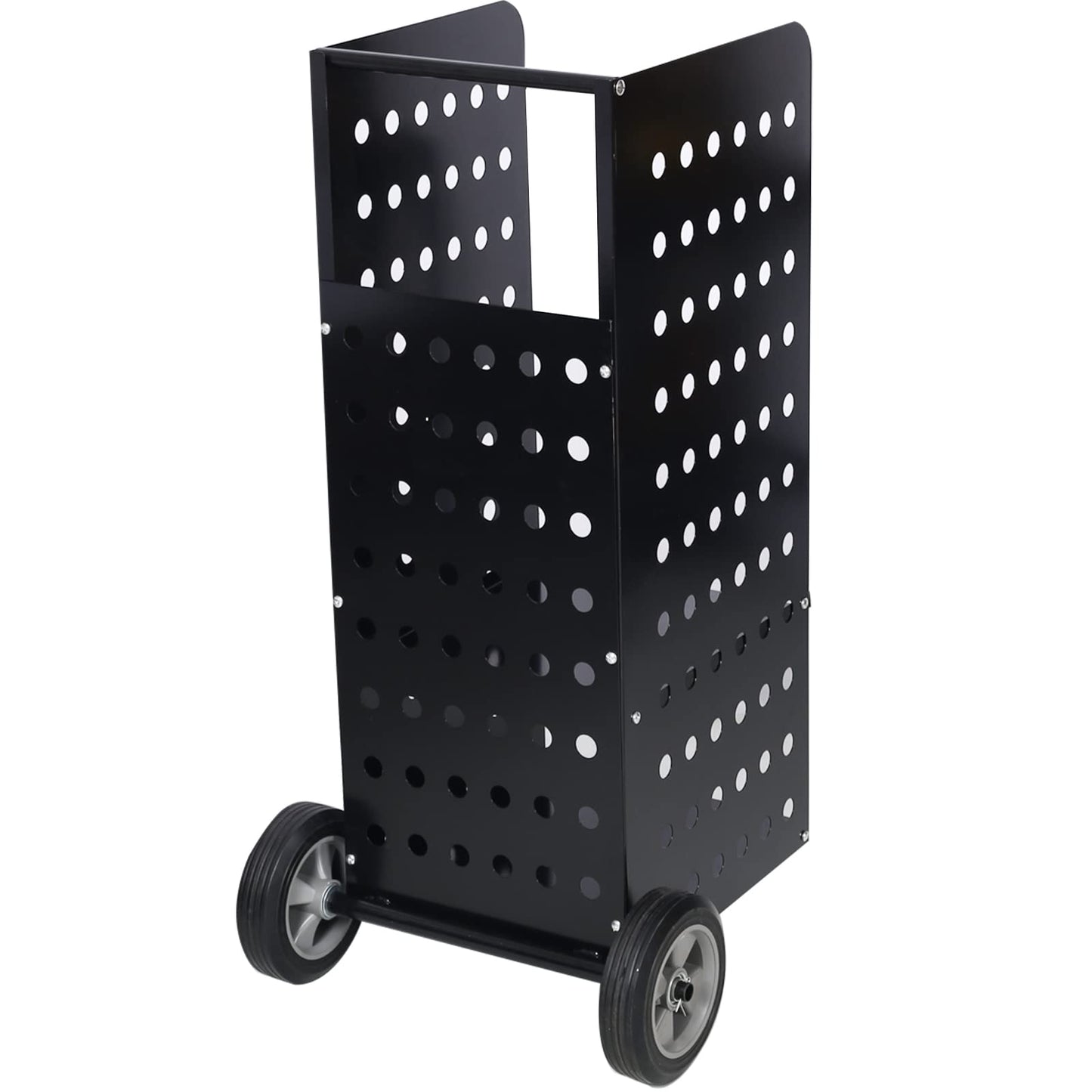 Metal Firewood Cart with Rolling Whee,l Heavy Duty 200lbs Load Capacity Outdoor Rolling Cart Dolly Storage Holder, Rolling Wood Hauler for Firewood Indoor Outdoor Wood Rack Storage Mover Black