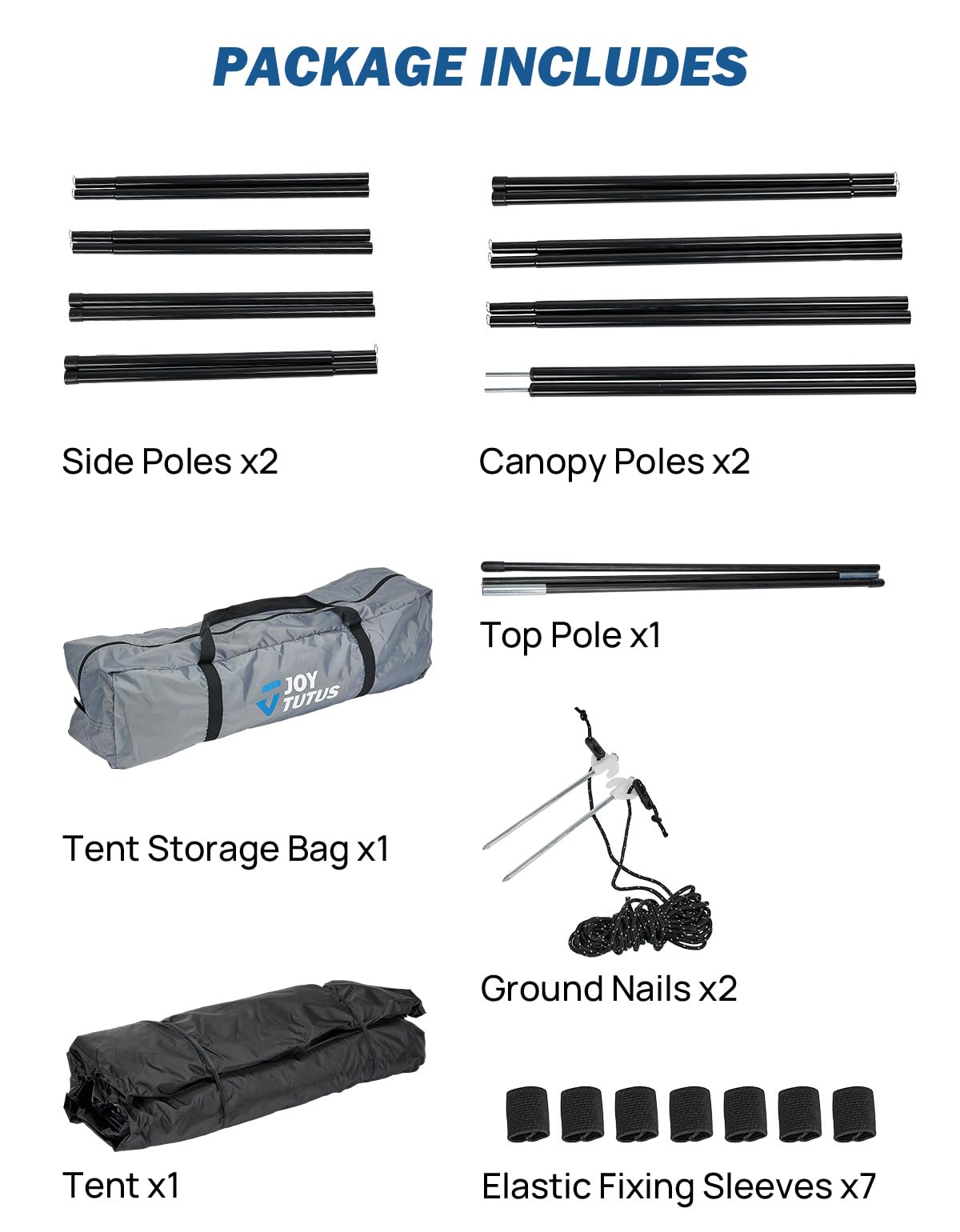 JOYTUTUS Truck Tent with Awning, Truck Bed Tailgate Tent Pickup Camping Tent Canopy (Only Fits Full-Size Truck with Soft Topper or Camper Shell)
