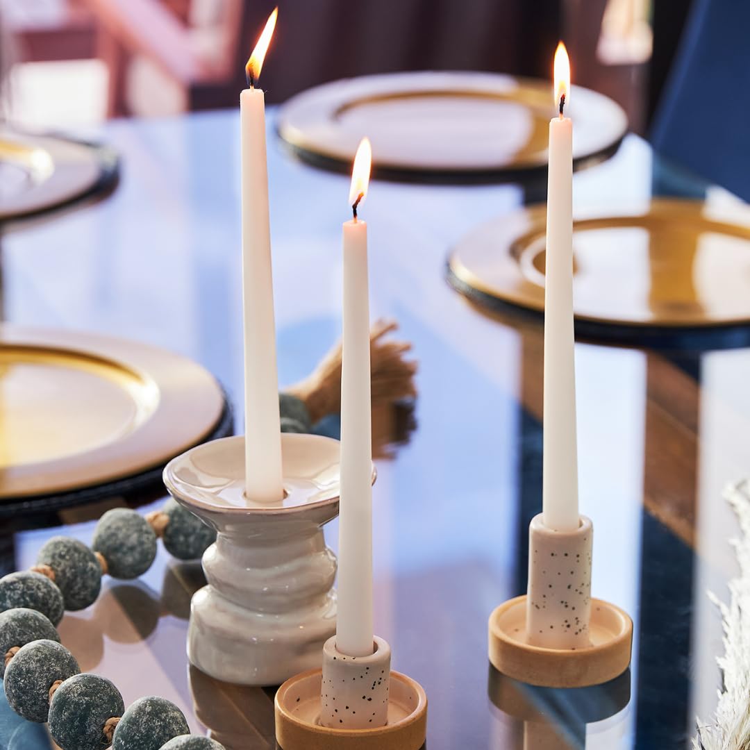 Becky Home 8 Pack Ivory Taper Candles - Taper Candles 10 Inch Dripless, Smokeless & Unscented - 8 Hours Long Burning - Ideal for Weddings, Dinner Parties, and Home Decor