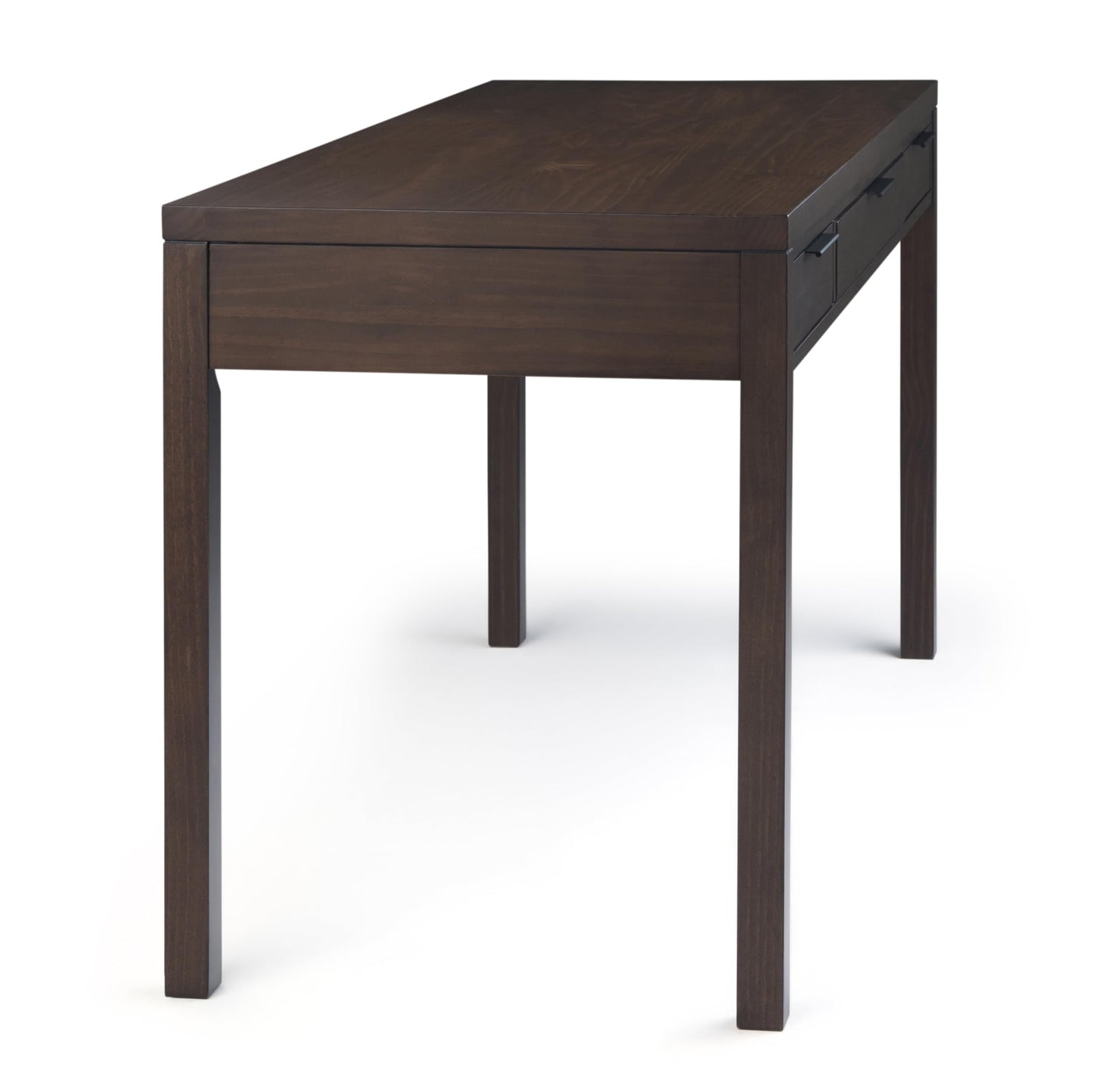 SIMPLIHOME Hollander Desk - 60 Inch Wide Solid Wood Writing Desk in Warm Walnut Brown, Contemporary Home Office Computer Table for Workspace or Study with 2 Drawers and Flip-Down Keyboard Tray