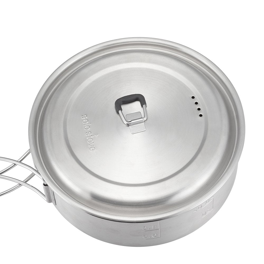 Solo Stove Campfire 2 Pot Set Combo - 4+ Person Wood Burning Camping Stove | Outdoor Kitchen Kit for Backpacking Camping Survival | NO Batteries or Liquid Fuel Gas Canister Required