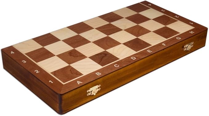 Wegiel Handmade European Professional Tournament Chess Set - Wooden 21 Inch Folding Board with Felt Base & Hand Carved Chess Pieces - Compartment Inside The Board to Store Each Piece