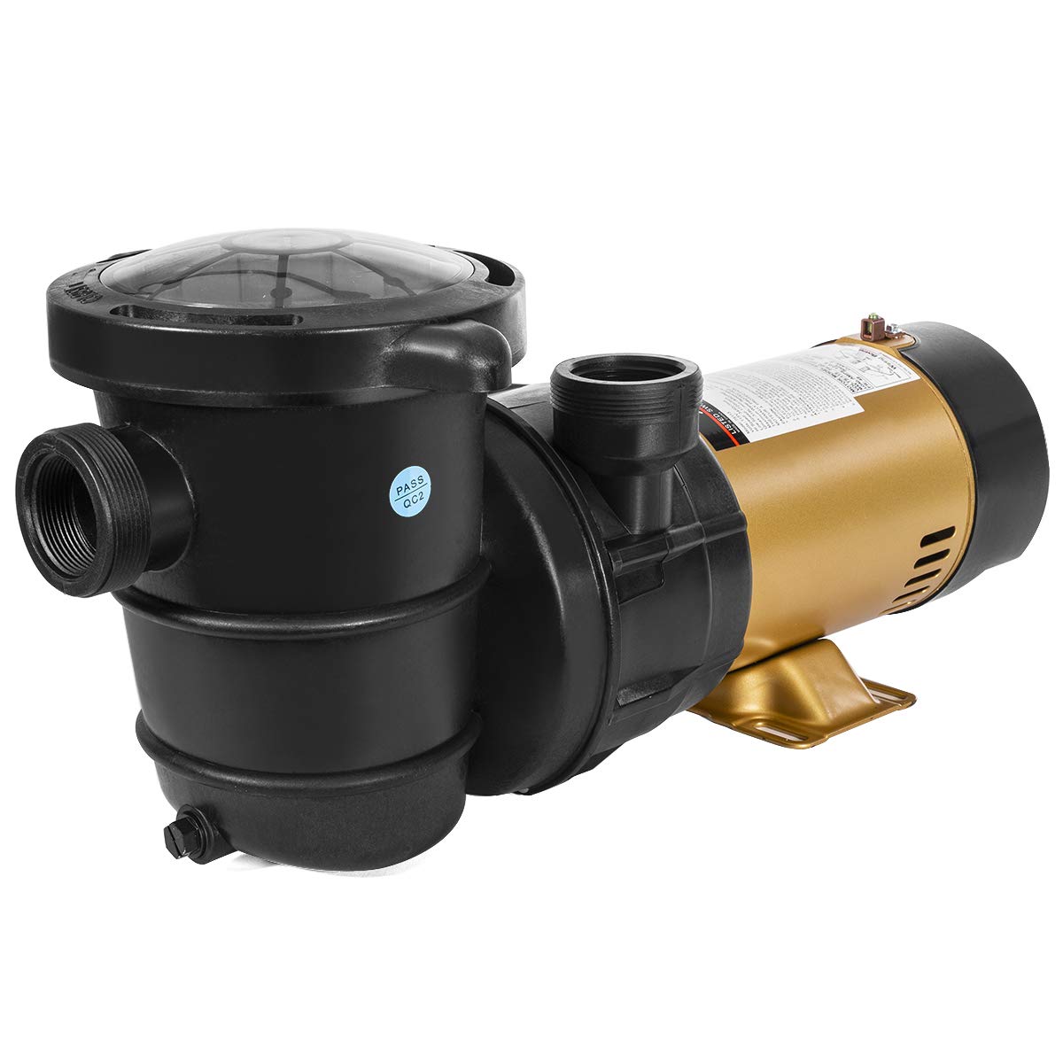 XtremepowerUS 1.5HP Variable 2-Speed Above Ground Swimming Pool Pump High Flow Swimming Pump Strainer with 1.5" Inch Slip On Fitting Adapter For Aboveground Pool
