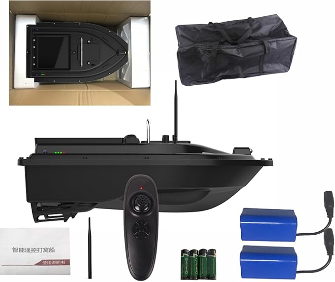 Bait Boat RC Fishing Boats 300m/328Yards Range Remote Control Boat 4.4lbs Load Capacity Dual 5200mAh Battery & Motor System for Long-Range Fish