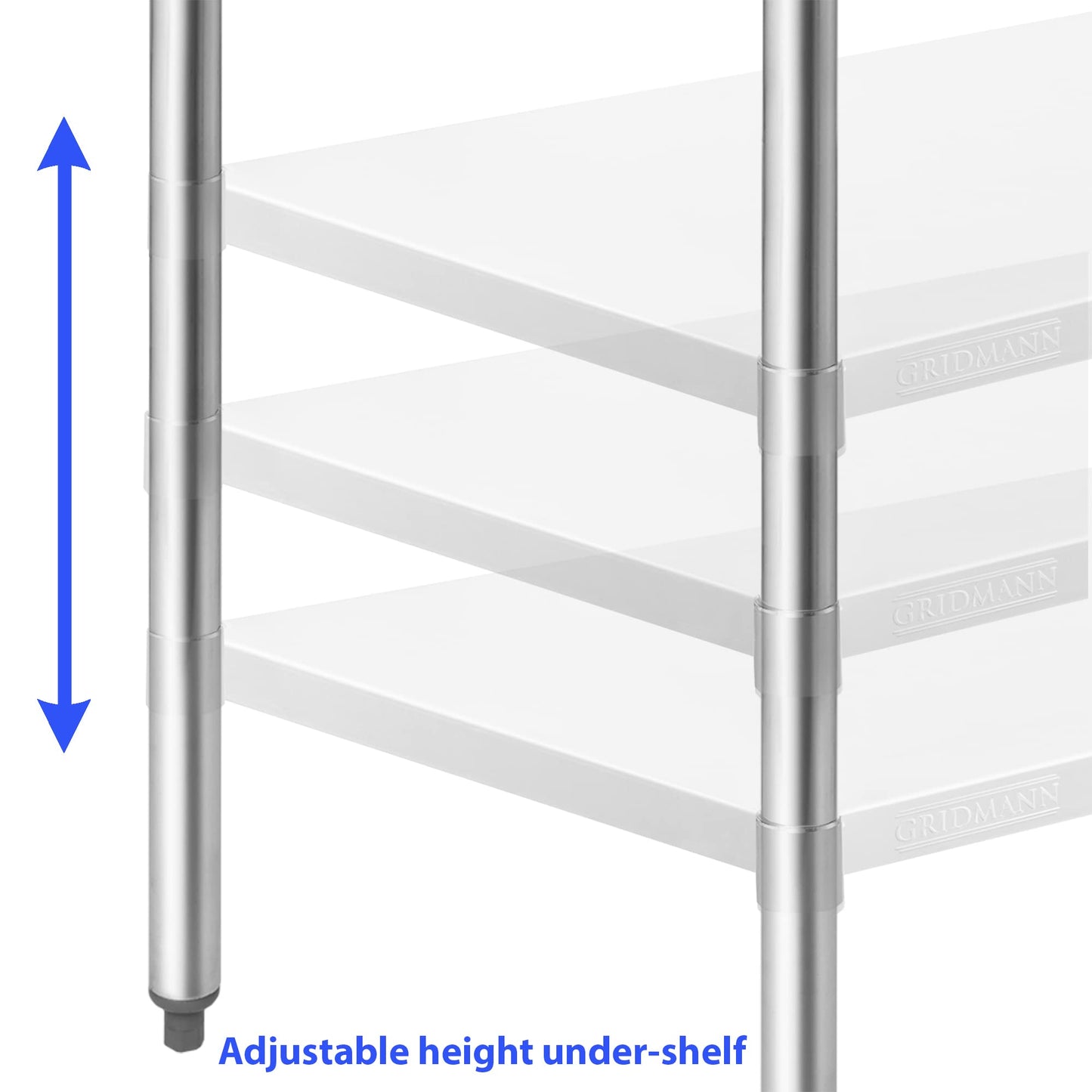 GRIDMANN Stainless Steel Work Table 18 x 24 Inches, NSF Commercial Kitchen Prep Table with Under Shelf for Restaurant and Home