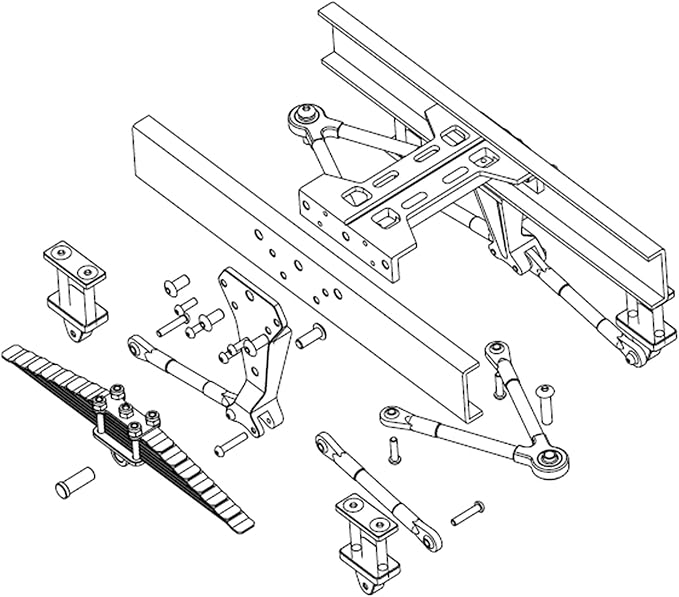 Parts & Accessories RC Car LESU Metal Rear Suspension Set for 1/14 Tamiya/King Hauler RC Truck Axles DIY Model