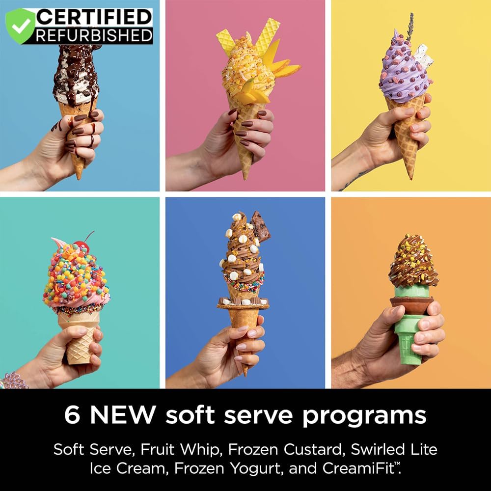 Ninja NC701 CREAMi Swirl 13-in-1 Soft Serve Ice Cream Machine - Renewed with 2-Year Protection Plan