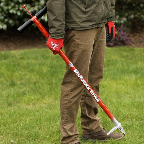Garden Weasel WeedPopper Step & Twist - Ergonomic Stand-Up Weed Puller Tool for Dandelion & Crabgrass Removal | Heavy-Duty Black Design | Model 95206-A