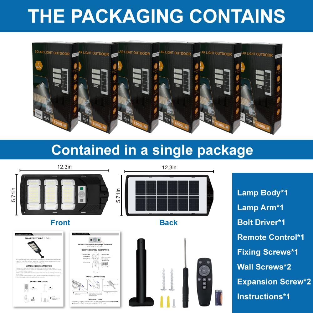 Cenfmltd Solar Lights Outdoor Waterproof 6 Pack, Solar Flood Street Lights Dusk to Dawn Motion Sensor 6500K LED Security Outdoor Lights with Remote Control for Patio Barn Yard Garage Garden