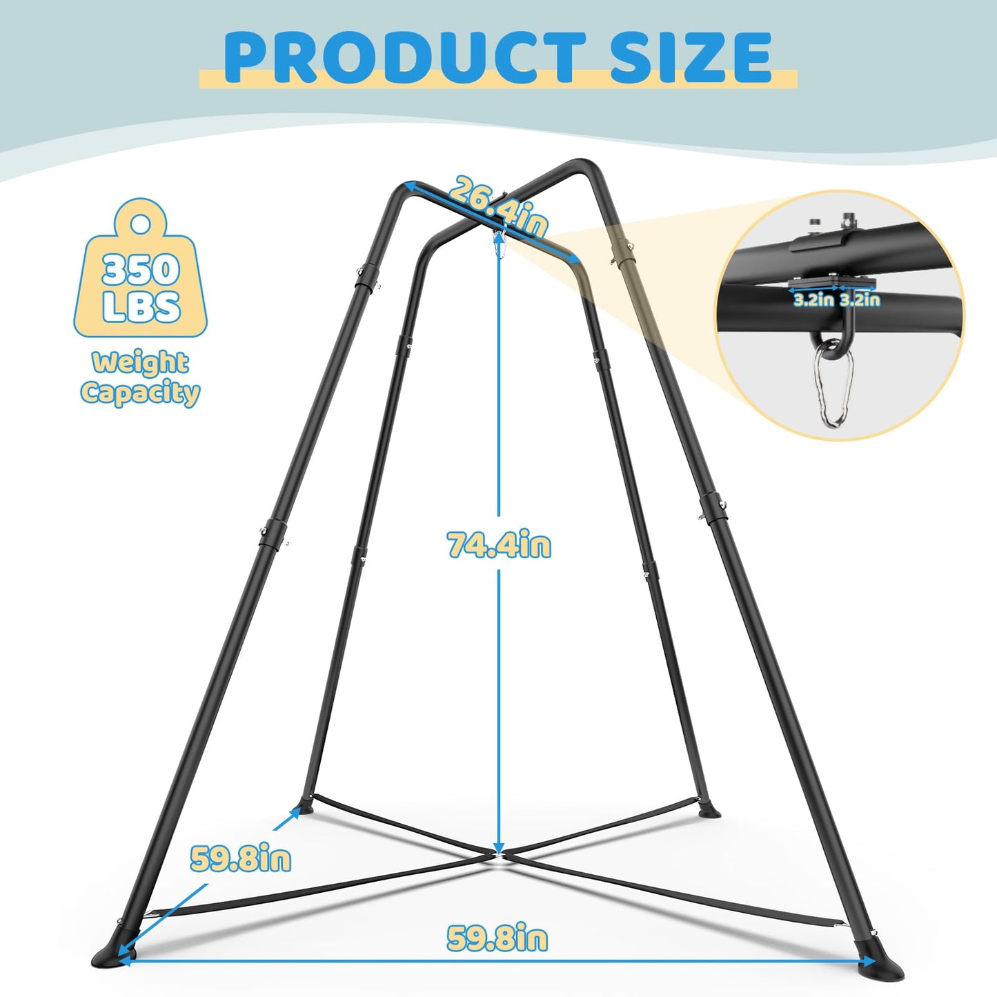 Swing Stand with Sensory Swing and Pod Swing, X-Shaped Swing Frame, Heavy-Duty Metal Sensory Swing Set for Adults Indoor and Outdoor 330LBS