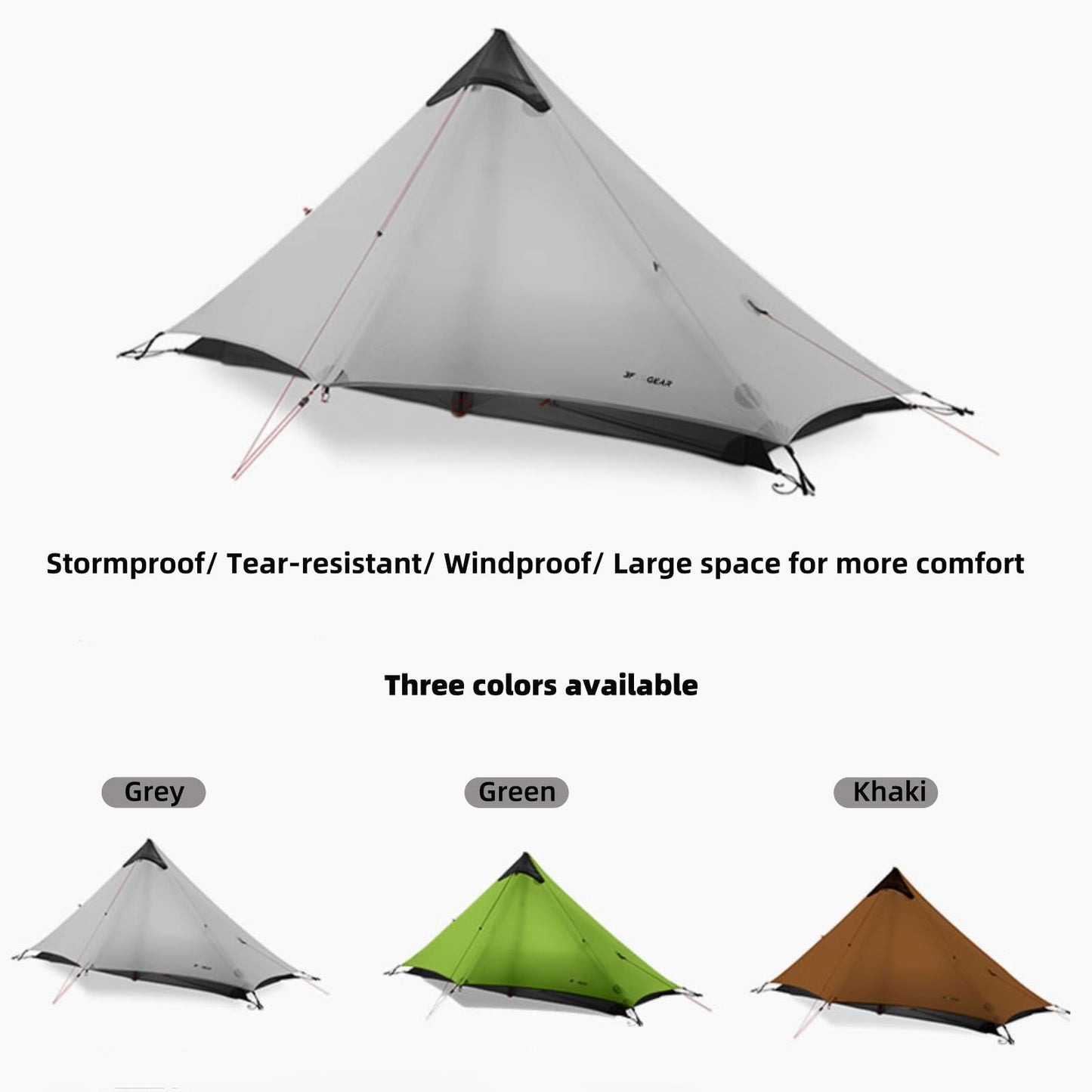3FULGEAR Ultralight Tent for Backpacking, LANSHAN 1 Trekking Pole Tent 1 Person 3/4 Season Lightweight Easy Set Up Double Layer Shelter Waterproof Tents for Camping Hiking Outdoor Mountaineering