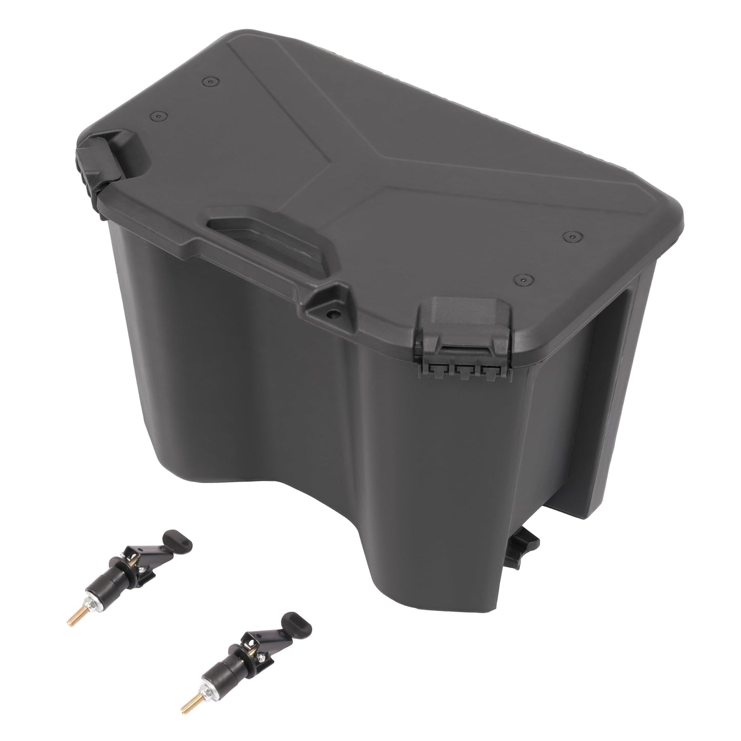ALMULOO 30L/7.8 Gallon Rear Cargo Storage Box Compatible with Can-Am Maverick Sport X3 MAX Trail Compatible with Defender Commander Models Plastic Black Replacement for 715006830