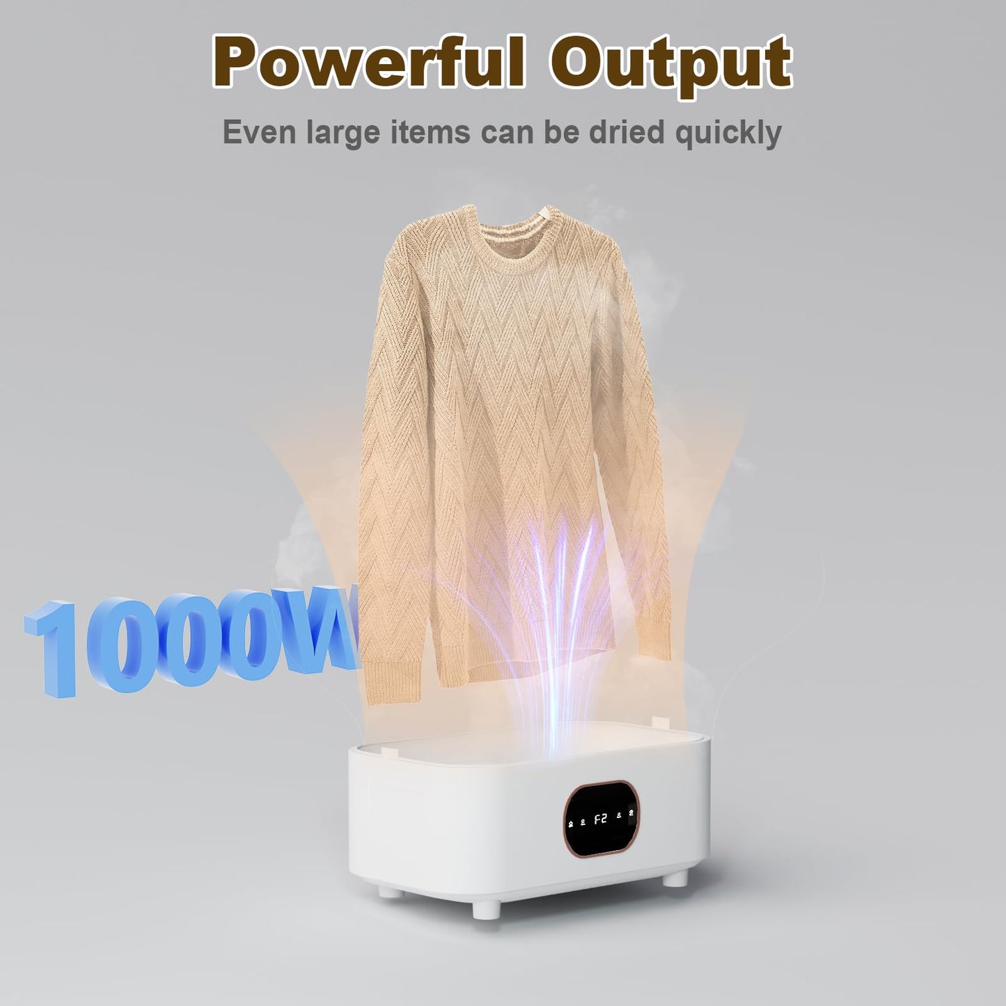 Portable Clothes Dryer, 1000W Foldable Automatic Drying Machine with Remote Control, Compact Laundry Dryer for Home, Apartment & Travel Use