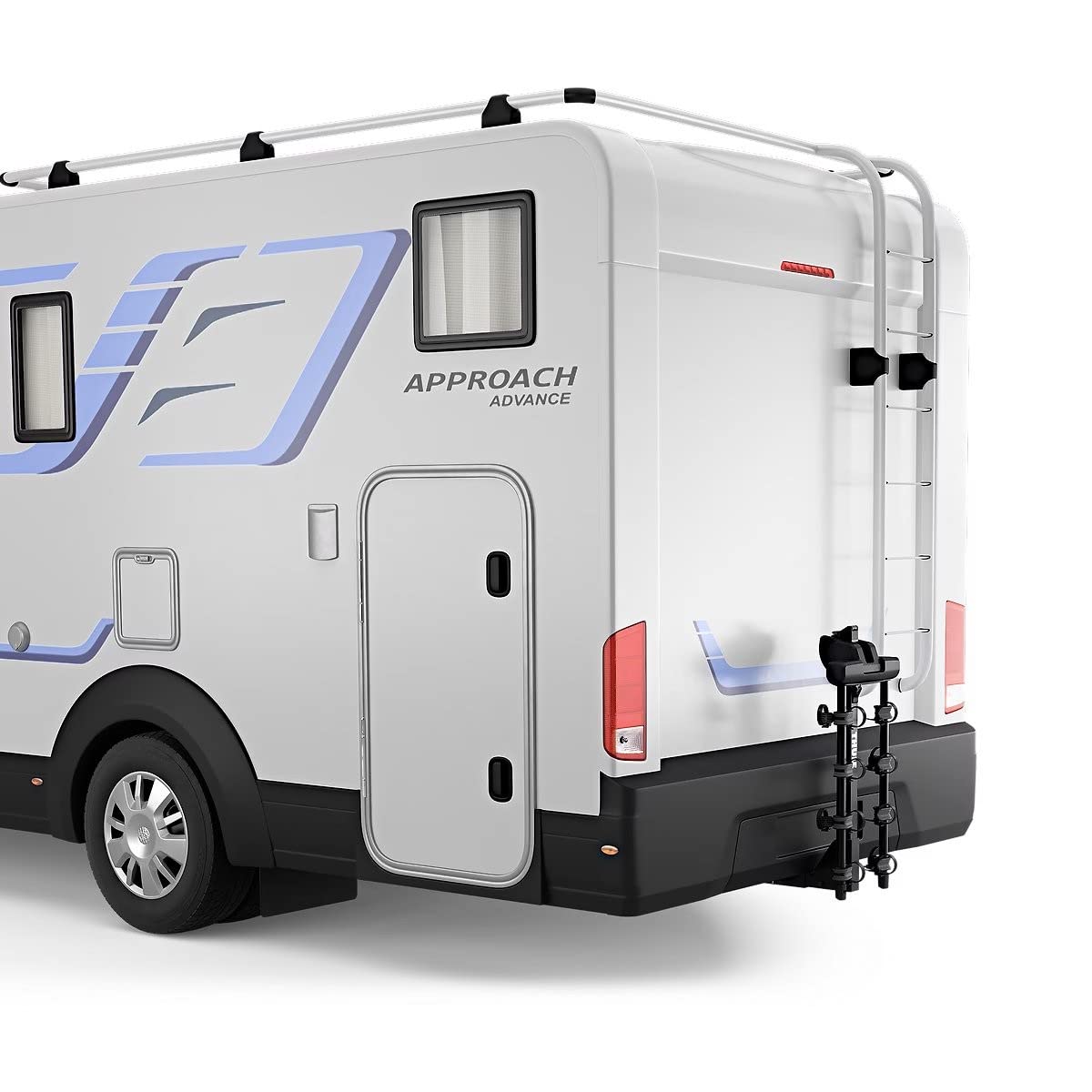 Thule Range Hanging Bike Rack, Designed for RV Travel, Carry 4 Bikes, Integrated Locks Included, Arms fold When not in use