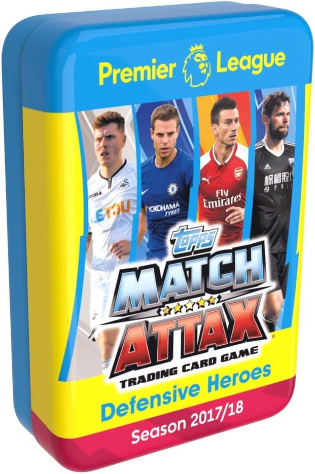 Match Attax 2017-18 Topps EPL Cards - Defensive Heroes Mega Tin (60 Cards & Limited Edition Gold Card)