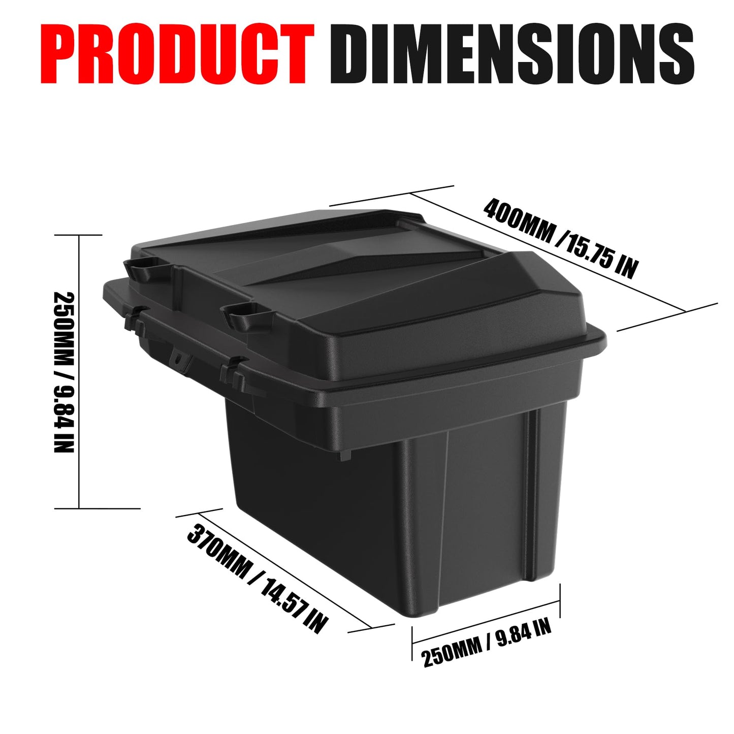 XATVXUTV 20L UTV Cargo Storage Box for Can-Am Defender/Commander, Waterproof Removable Rear Bed Storage Bin with Top Tool Tray for Can Am Defender HD5 HD7 HD8 HD9 HD10 Max/Commander Accessories