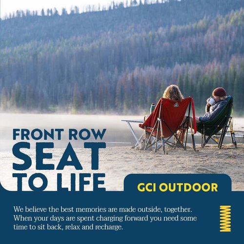 GCI Outdoor Puff Rocker Chair - Comfortable Folding Design | Navy Color for Relaxation