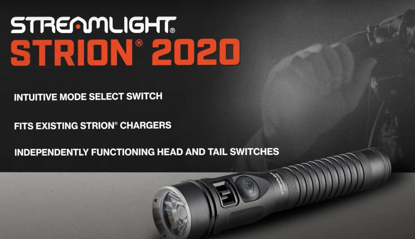 Streamlight 74434 Strion 2020 1200-Lumen Rechargeable LED Flashlight Includes 12V DC Charging System, Black