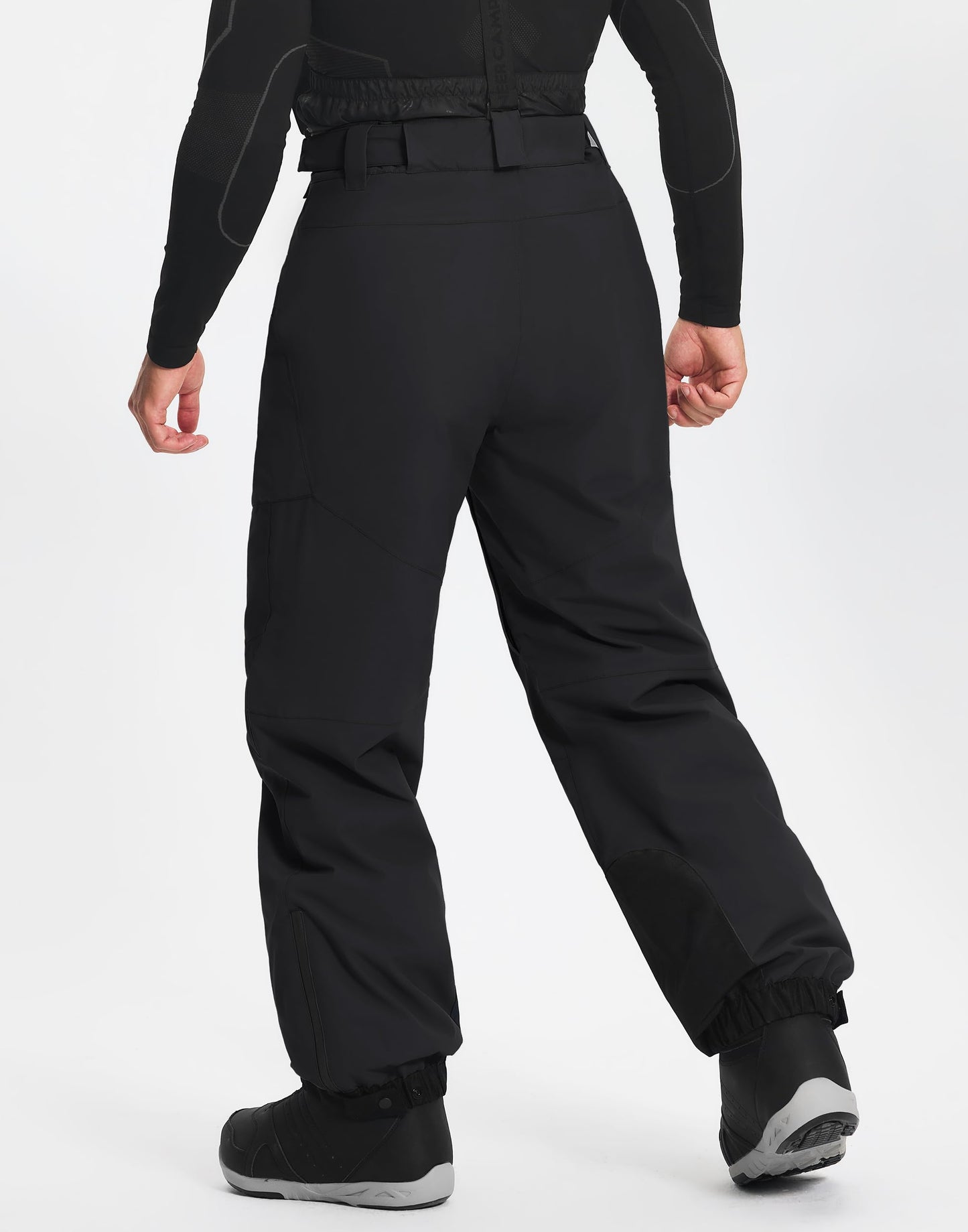Pioneer Camp Snow Pants Men Baggy Snowboard Pants Waterproof Insulated Outdoor Winter Warm Ski Bibs Overall with Suspenders Black