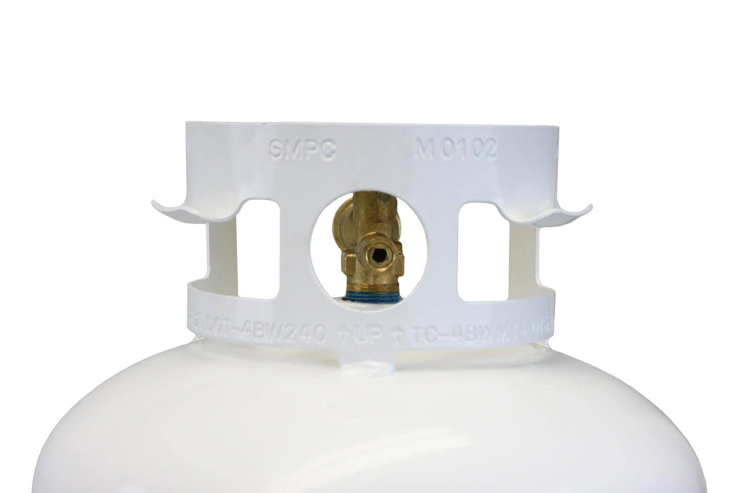 Flame King YSN401 Steel Propane Tank Cylinder With Overflow Protection Device Valve, 40 Lb, White