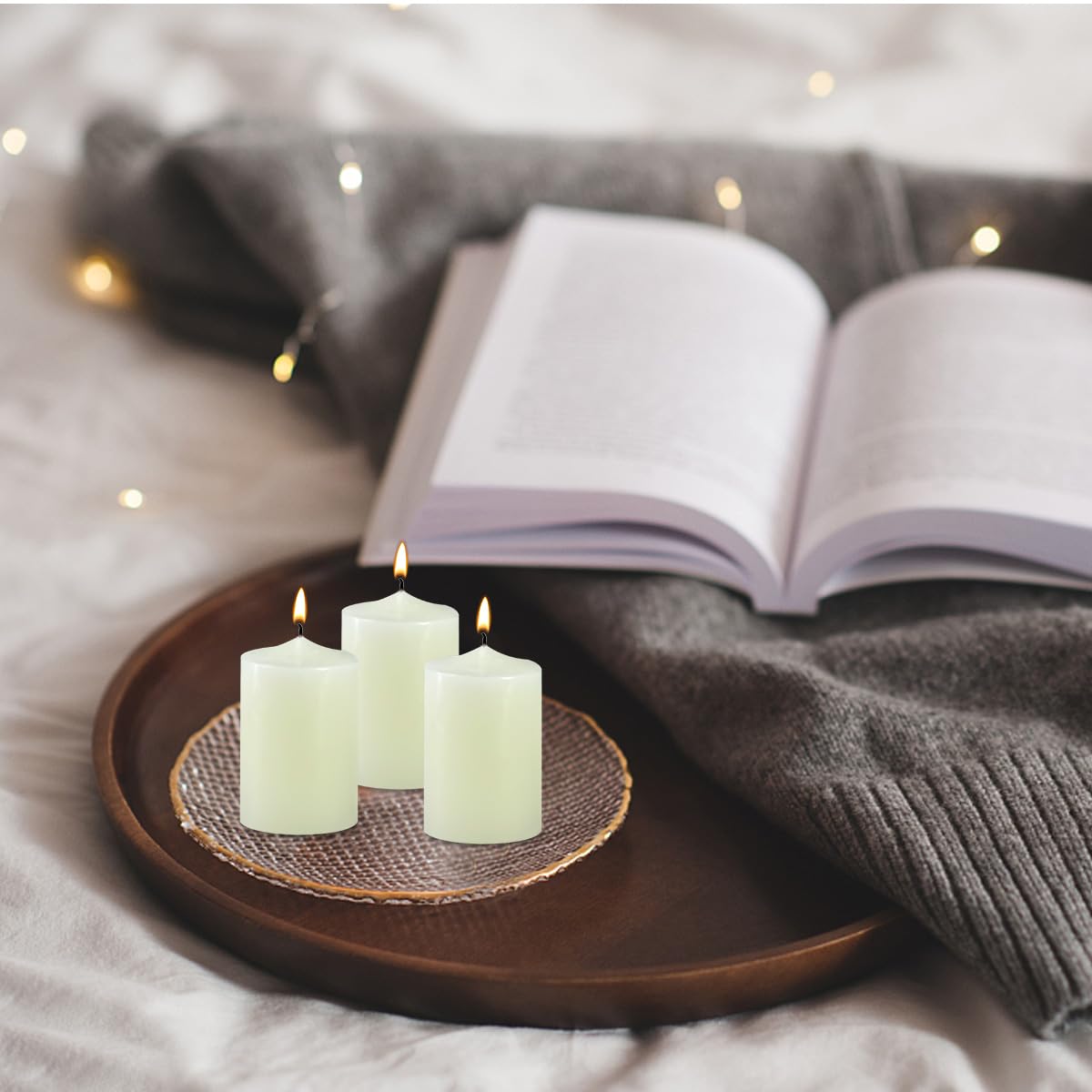 HOSVOT Ivory Votive Candles, 2.25 Inch Candle Votives, Unscented Small Cup Candles, Votive Candle Bulk for Wedding Church Party Spa Restaurants and Emergency (20 Pack, 2.25 Inch, Ivory)
