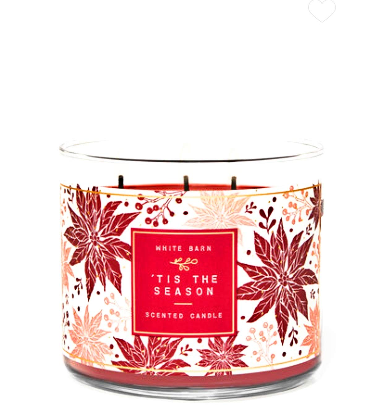 Bath and Body Works White Barn 'Tis The Season Scented 3 Wick Candle 14.5 Ounce