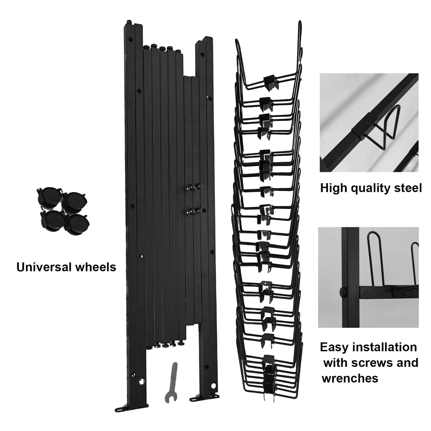 SHZYJBRY Metal Boxing Gloves Drying Rack, Boxing Glove Storage with Universal Wheels to Slide, Metal Boxing Gloves to Dry Out, Holds 20 Pair of Gloves, Black