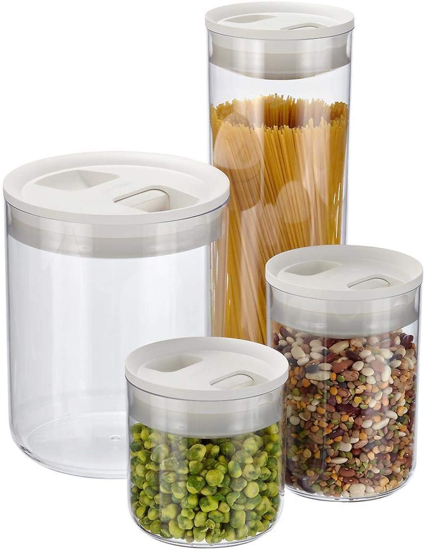 Click Clack Pantry Round Container Starter Set, 10 Piece (White)