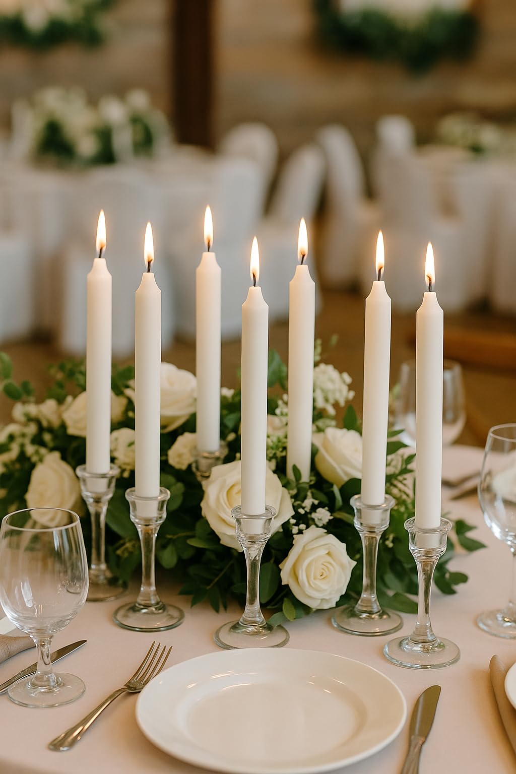 HEALING ATLAS 6 Inch Taper Candles, 6-Pack – White Dripless Unscented Dinner Candles for Weddings, Holidays, Parties & Home Décor White 6 Pack