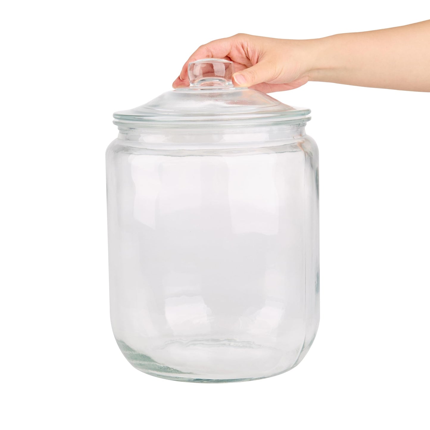 Restaurantware Glass Jar - 4 Count - Vetri 2 Gallon Glass Storage Jar, With Lid, Clear, Dishwasher-Safe - Storage Container For Flour, Coffee Beans, Kitchen Organization