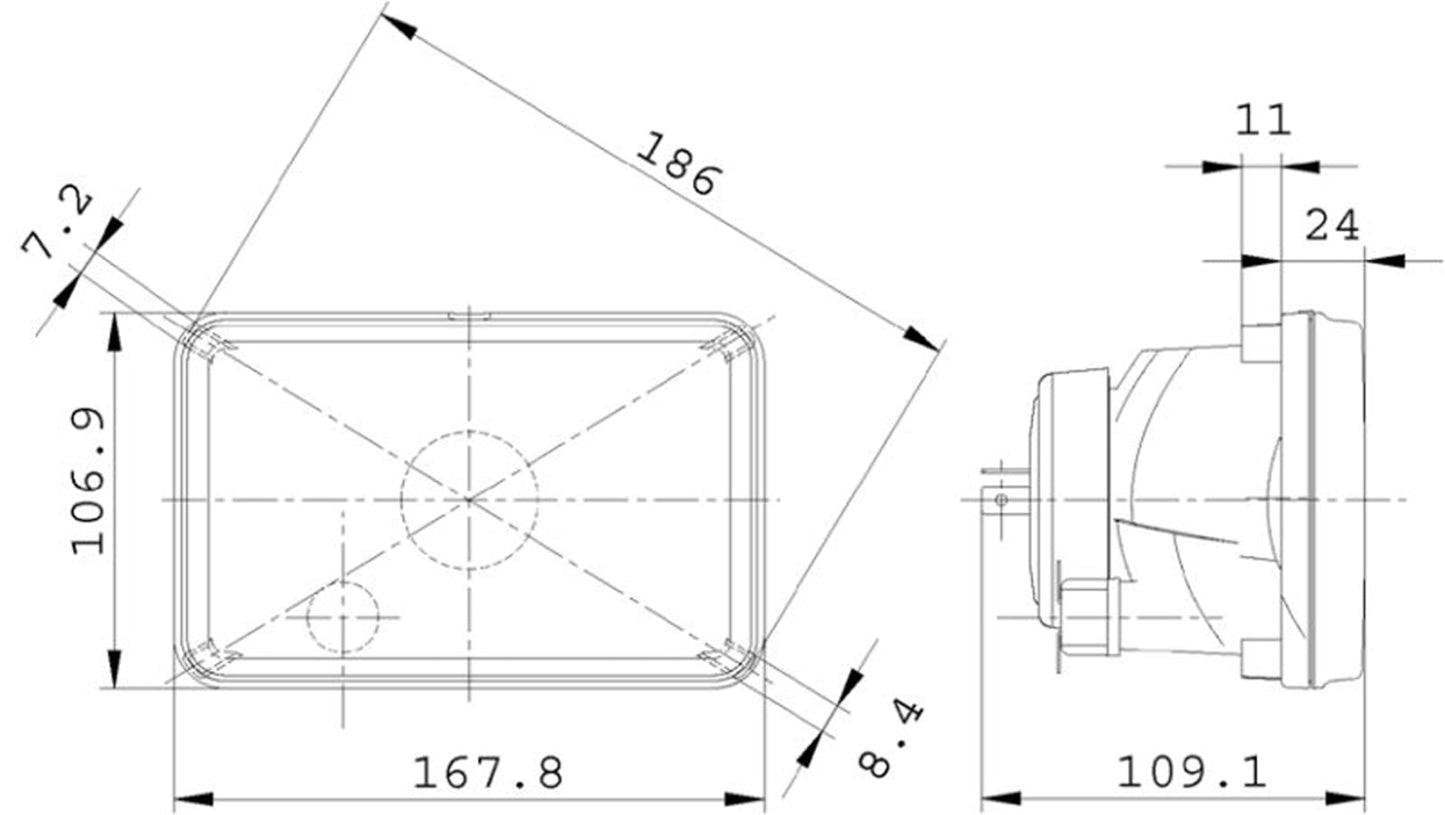 Hella 008888101 Hlmp Mod 164X103 Hb2 12V Clr Lens, Multi