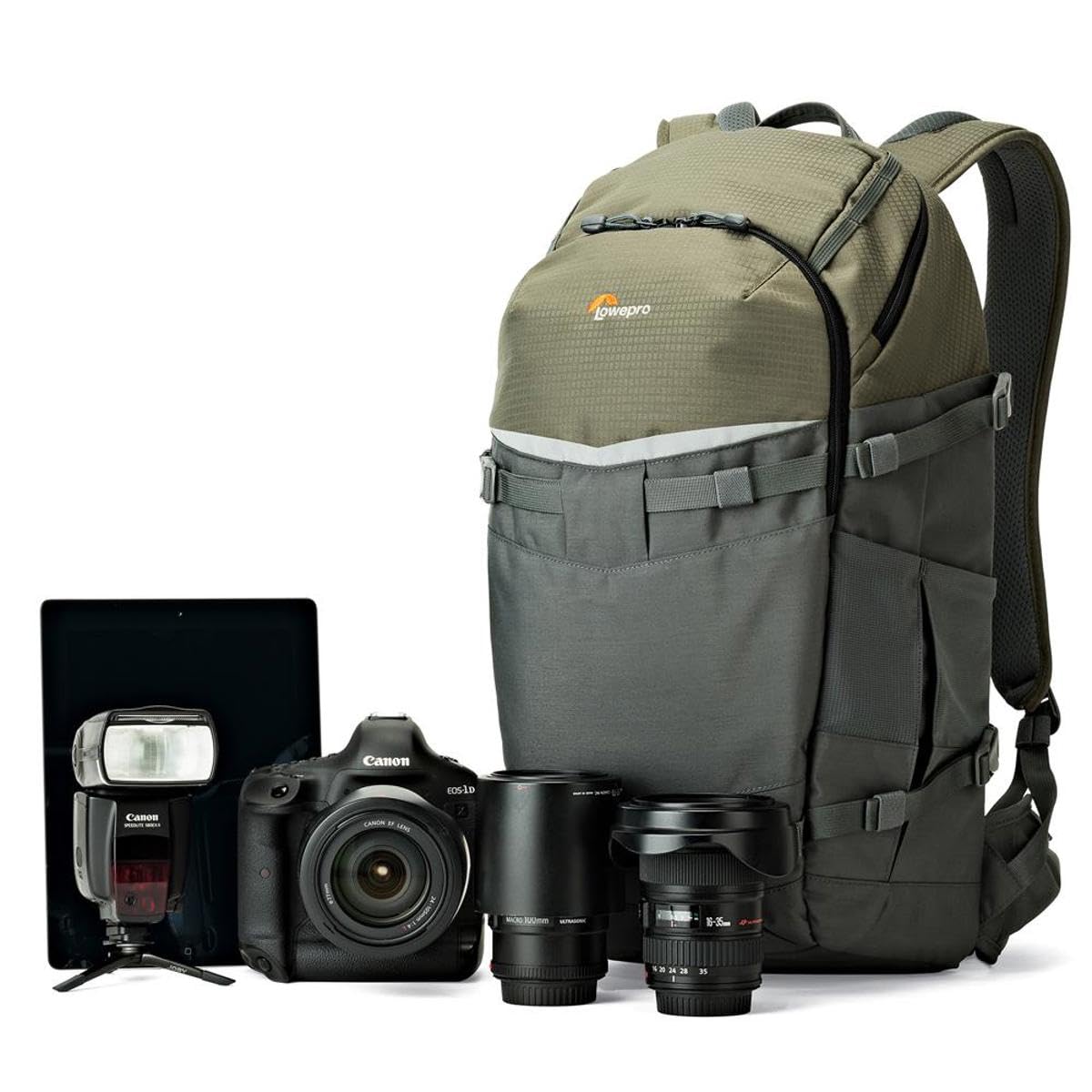 Lowepro LP37016-PWW Flipside Trek BP 450 AW Backpack for Camera, Grey/Dark Green