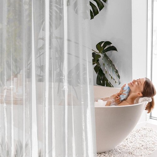 FGY Shower Curtain Liner - 72" x 72" Clear PEVA Plastic with 12 Metal Grommets for Bathroom