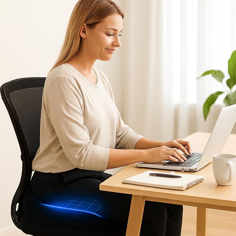 Persacom Donut Pillow Seat Cushion - Memory Foam Seat Chair Cushion for Tailbone Pain Relief, Postpartum Pregnancy and Hemorrhoids Donut Chair Lifting Cushions for Men and Women Home & Office (Black)