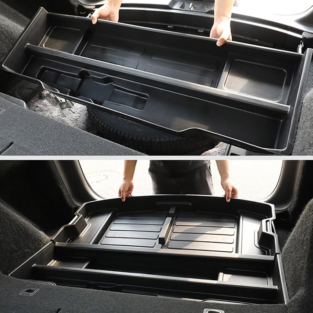 QXZcar For 2017-2022 Honda CR-V Trunk Hidden Storage Box, CRV Insert Cargo Rear Hatch Specific Organizer, SUV Extra Space fits CR-V EX EX-L LX Touring Under Cargo Floor Storage Bins Accessories