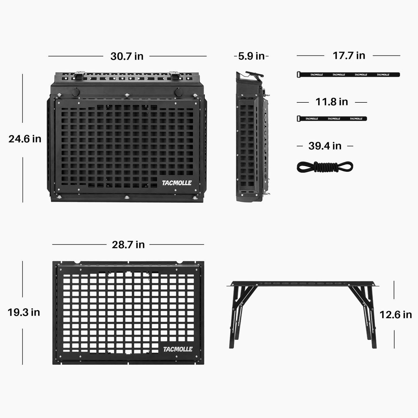 TACMOLLE Rear Side Window Storage Box, Tactical Modular Storage MOLLE Panel for Tools MOLLE Accessories, Rear Window Tactical Box with Lock Fits for Jeep Wrangler JK 2007-2018, 2-Pack