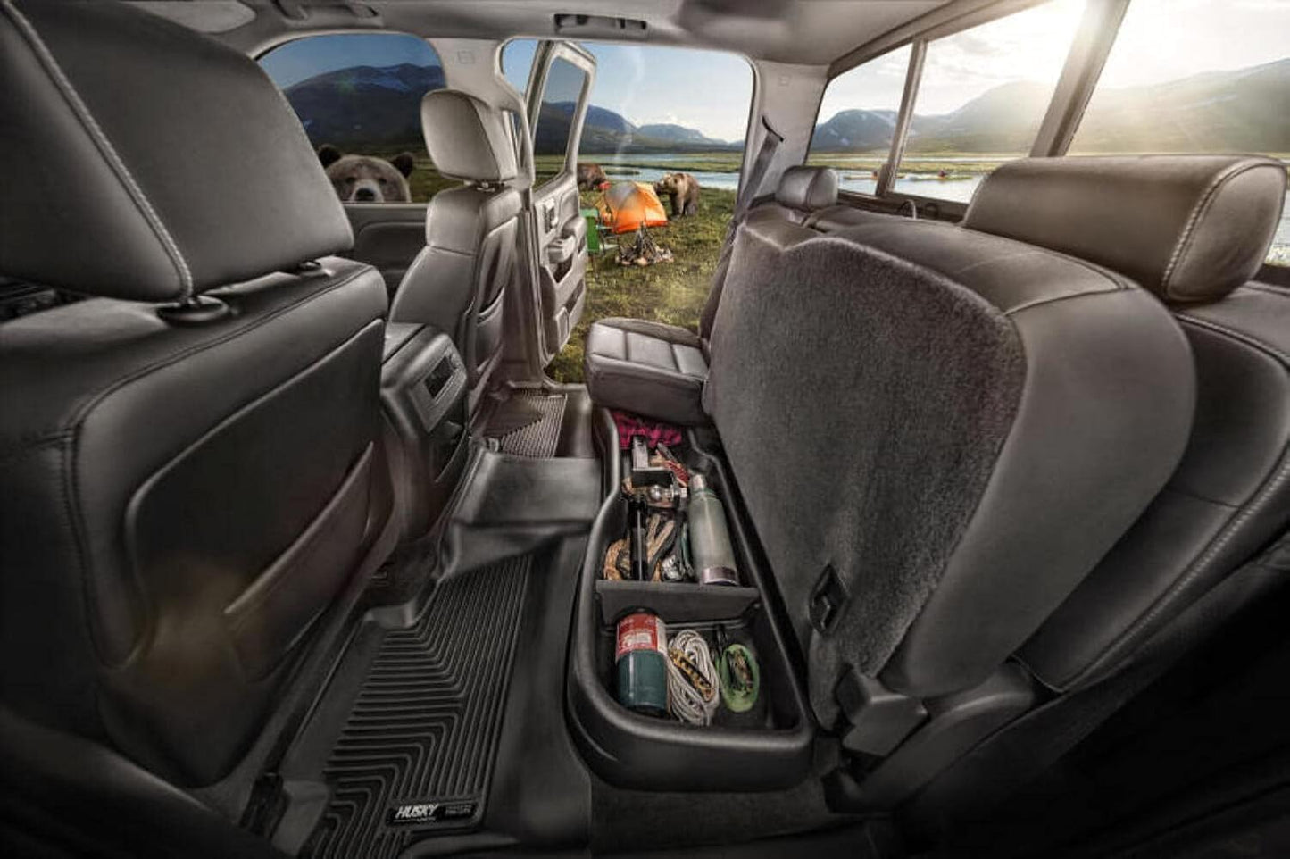 Husky Liners Gearbox Storage Systems | Fits 2015-20 Ford F-150 SuperCab Without subwoofer | Under Seat, 1-pc Black - 09291